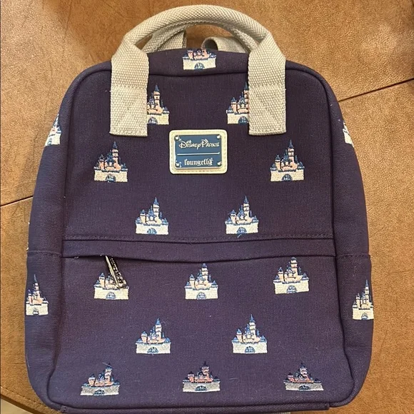 Loungefly | Bags | Loungefly Navy Canvas Castle Print  display picture 2